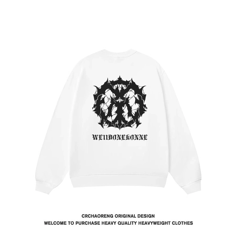 We11done Konne Fleece Stiff Crew Neck Sweatshirt Men Genuine No Hood Pullover Shirt Style 6
