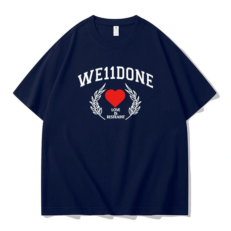 We11done Konne High Street Short Sleeve T-Shirt Men Casual Loose Pure Cotton Trend Brand Half Sleeve Top Style 4