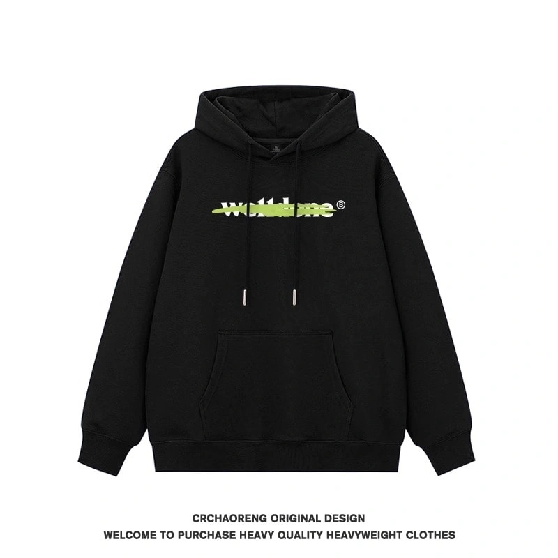 We11done Konne Hoodie Men Retro Casual Loose Pure Cotton Fleece Jacket