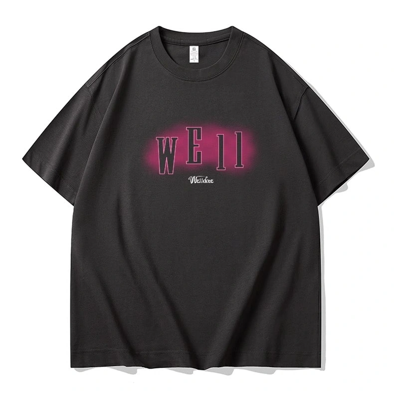 We11done Konne Korean Fashion Simple Versatile Half Sleeve Top Casual Loose Short Sleeve T-Shirt Men Style 1