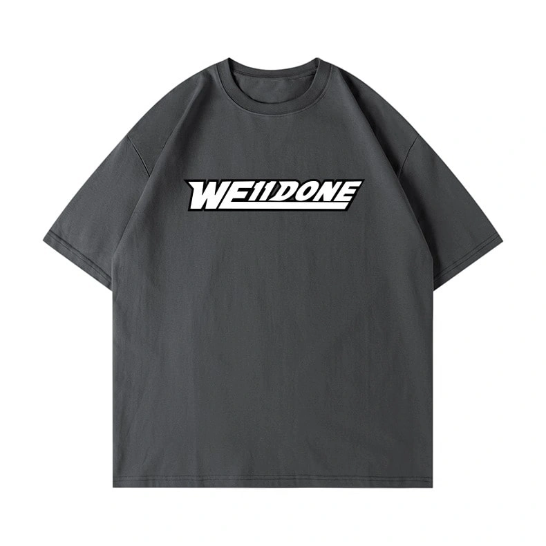 We11done Konne Letter Print Short Sleeve T-Shirt Men High Street Casual Versatile Half Sleeve Top Style 2