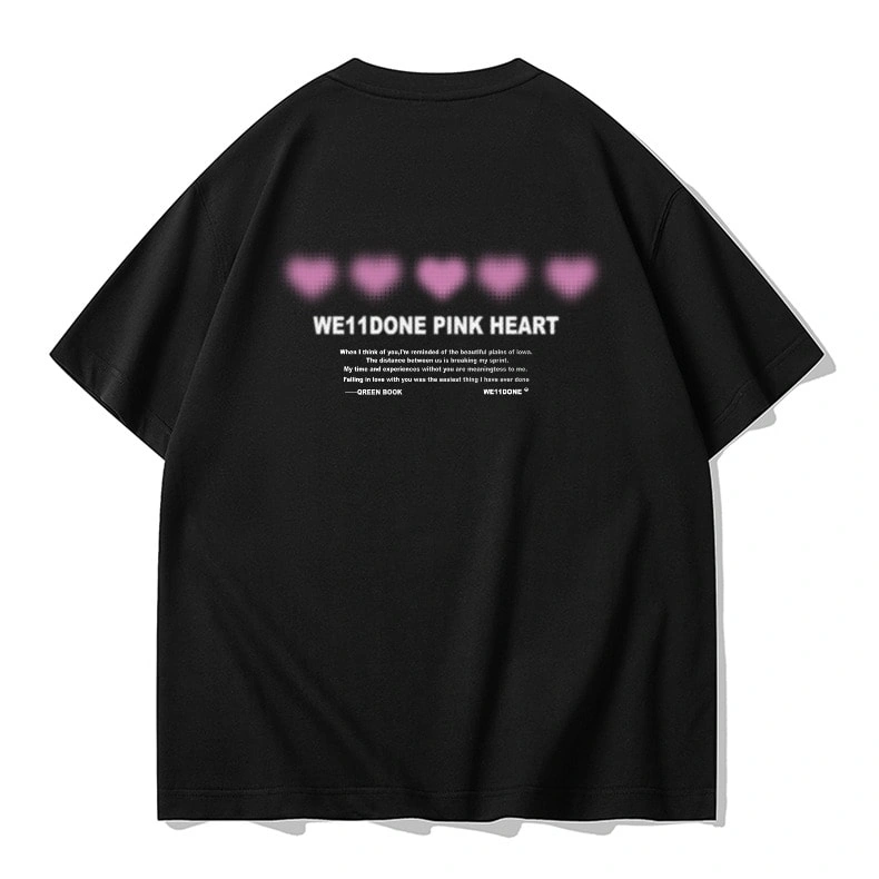 We11done Konne Loose Short Sleeve T-Shirt Men Pure Cotton Trend Crew Neck Half Sleeve Top