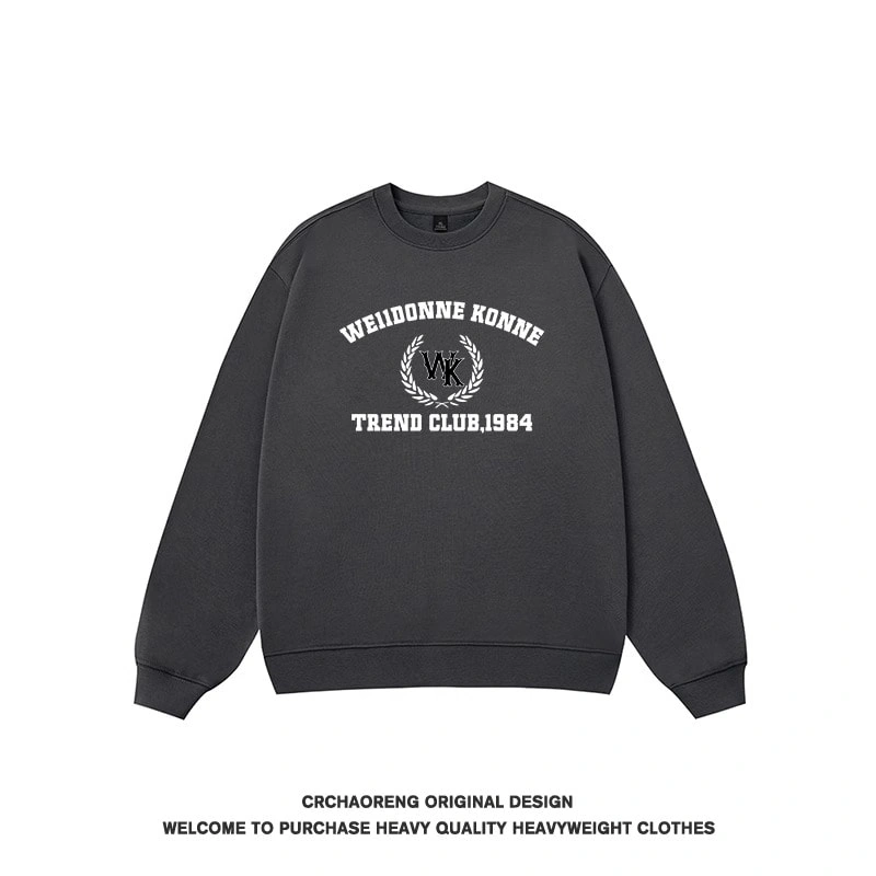 We11done Konne New Print Crew Neck Sweatshirt Men Loose Trendy Inner Long Sleeve Shirt Style 2