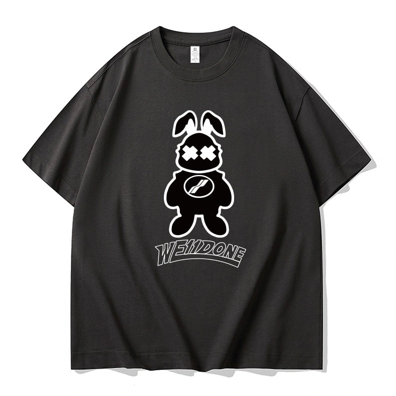 We11done Konne Niche Trend Brand Retro Short Sleeve T-Shirt Men Loose Pure Cotton Top Style 2