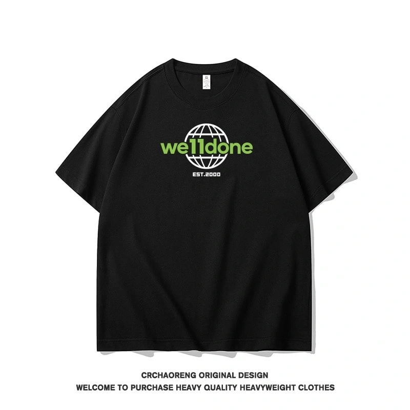 We11done Konne Pure Cotton Crew Neck T-Shirt Men Trend Brand Casual Loose Top Short Sleeve