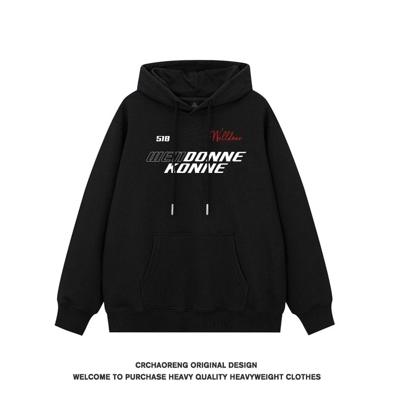 We11done Konne Pure Cotton Fleece Jacket Retro Stiff Hoodie Men