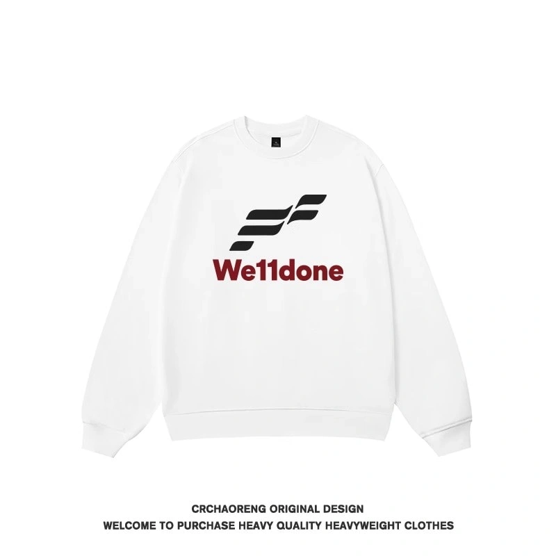 We11done Konne Pure Cottonweight Crew Neck Sweatshirt Men Retro Trendy Fashion Loose High end Top Style 1