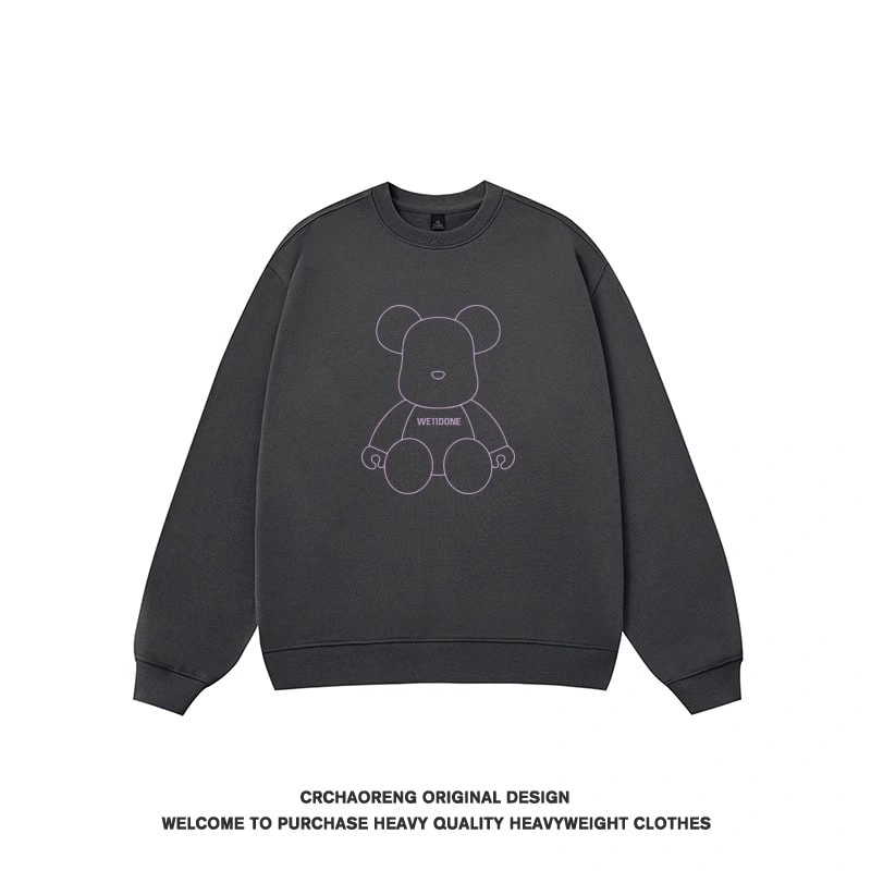We11done Konne Retro Crew Neck Sweatshirt Men Fleece Loose Couple Top Style 2