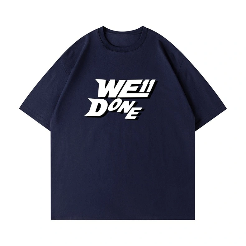 We11done Konne Retro High Street Short Sleeve T-Shirt Men Casual Loose Half Sleeve Top Style 4