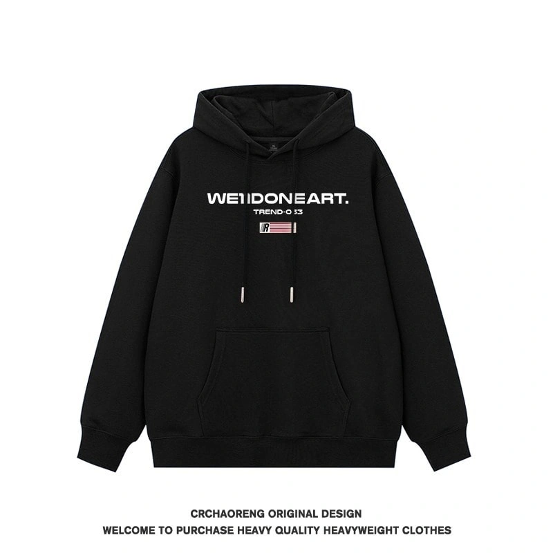 We11done Konne Retro Hoodie Men Pure Cottonweight Versatile Loose Casual Jacket