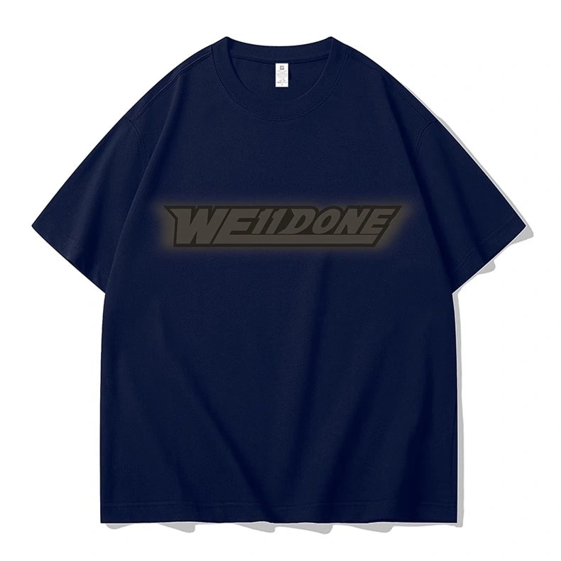 We11done Konne Retro Short Sleeve T-Shirt Men Niche Loose Trend Pure Cotton Half Sleeve Top Style 4