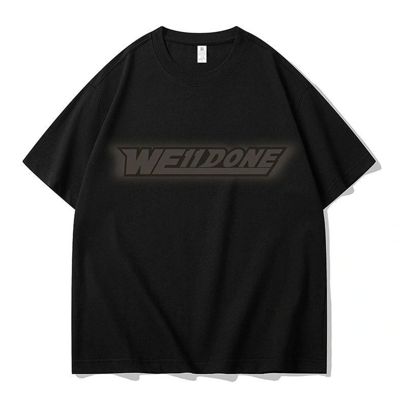We11done Konne Retro Short Sleeve T-Shirt Men Niche Loose Trend Pure Cotton Half Sleeve Top