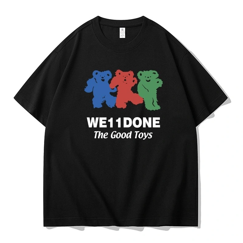 We11done Konne Short Sleeve T-Shirt Men Loose Half Sleeve Pure Cotton Trend Tee Clothes