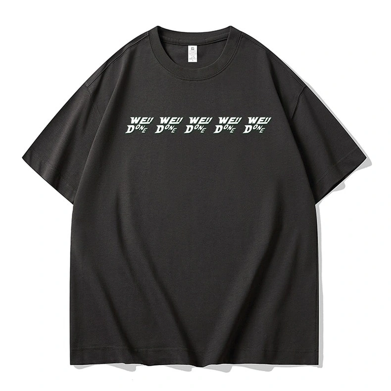 We11done Konne Short Sleeve T-Shirt Men Loose Half Sleeve Pure Cotton Trend Tee Top INS Style 1