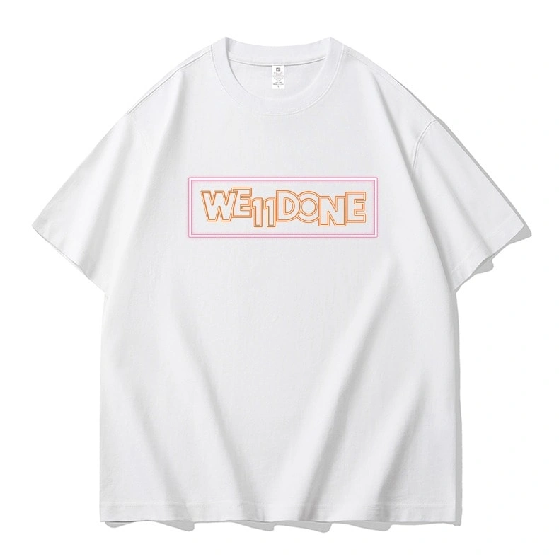 We11done Konne Short Sleeve T-Shirt Men Retro Niche Loose Pure Cotton Trend Crew Neck Tee Style 1