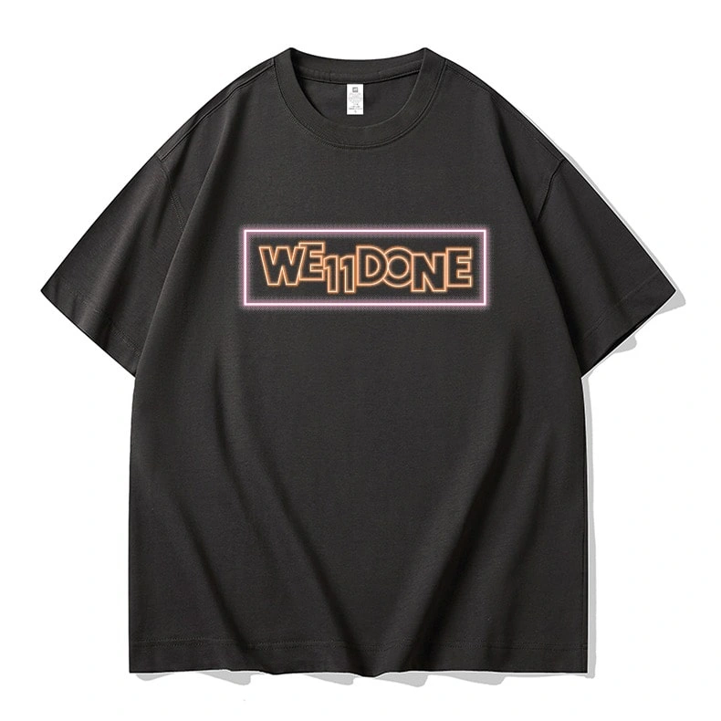 We11done Konne Short Sleeve T-Shirt Men Retro Niche Loose Pure Cotton Trend Crew Neck Tee Style 2