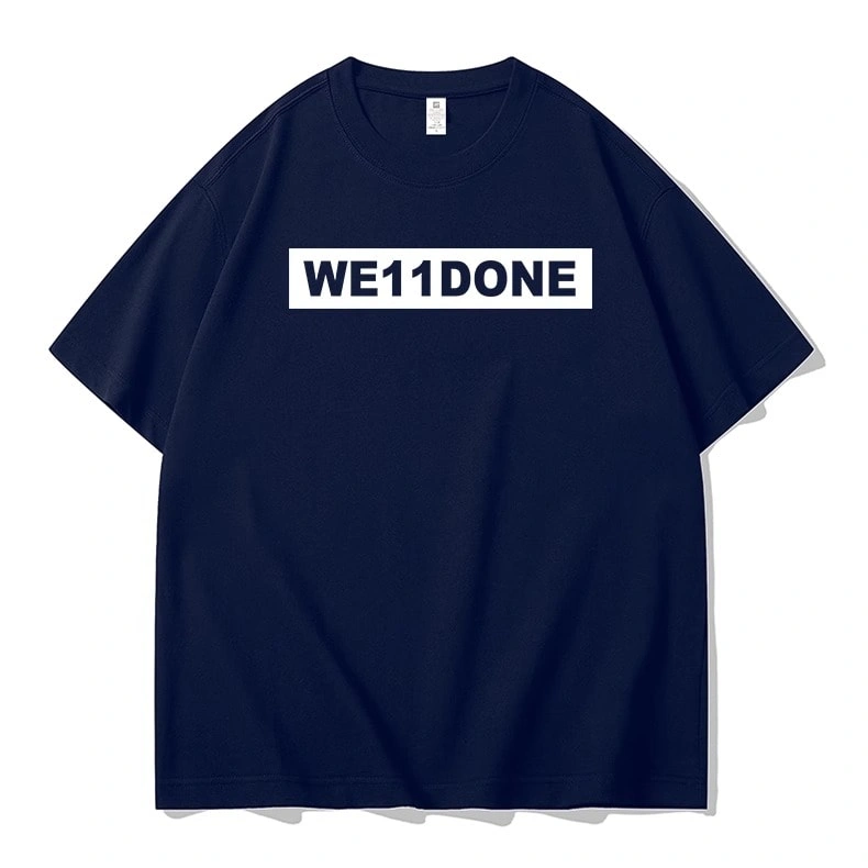We11done Konne Simple VersatileShort Sleeve T-Shirt Men Letter Print Casual Top Style 4