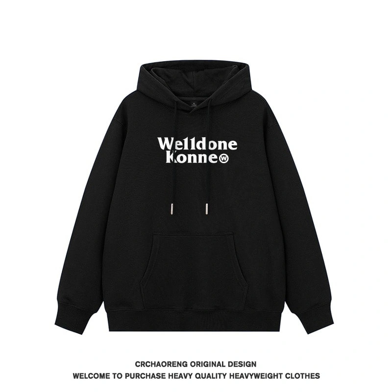 We11done Konne Stiff Hoodie Men Retro High Street Loose Casual Jacket