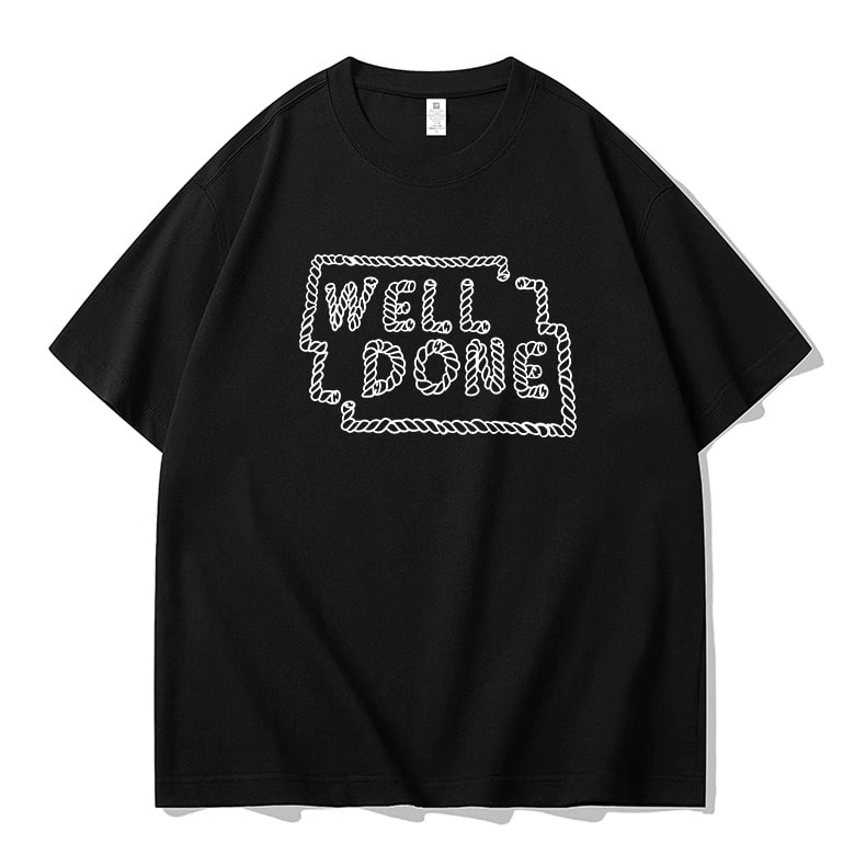 We11done Konne Street Hip Hop Short Sleeve T-Shirt Men Casual Loose Fashion Trend Top