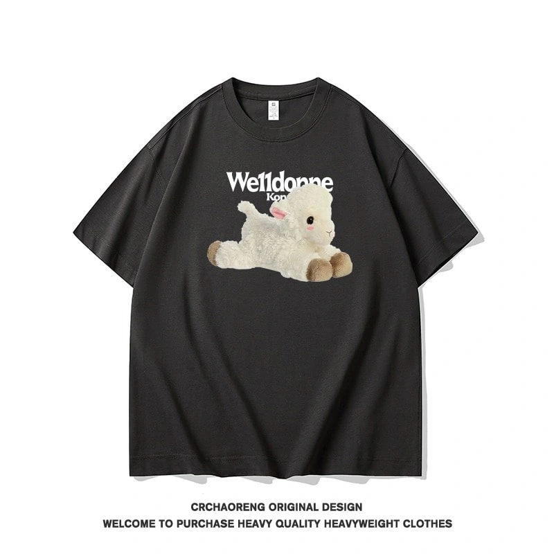 We11done Konne Street Hip Hop Short Sleeve T-Shirt Men Pure Cotton Top Couple Version INS Style 1