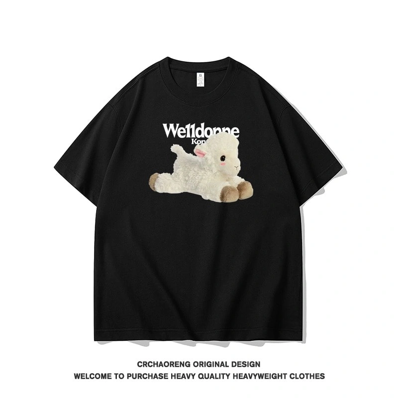 We11done Konne Street Hip Hop Short Sleeve T-Shirt Men Pure Cotton Top Couple Version INS