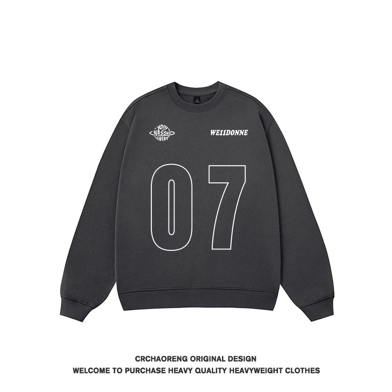 We11done Konne Street Retro Crew Neck Sweatshirt Men 07 Basic Print Casual Loose Top Style 2