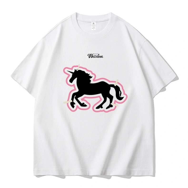 We11done Konne Street Retro Short Sleeve T-Shirt Men Crew Neck Simple Versatile Half Sleeve Top Style 3