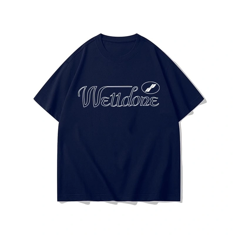 We11done Konne Street Retro Short Sleeve T-Shirt Men High end Pure Cotton Trend High Street Half Sleeve Top Style 4