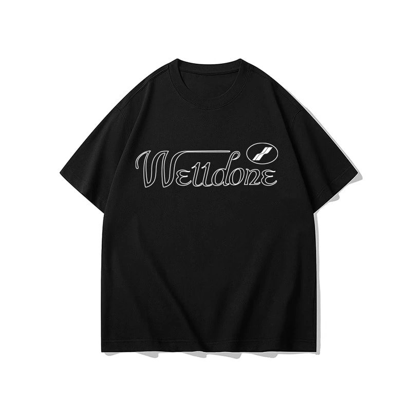 We11done Konne Street Retro Short Sleeve T-Shirt Men High end Pure Cotton Trend High Street Half Sleeve Top