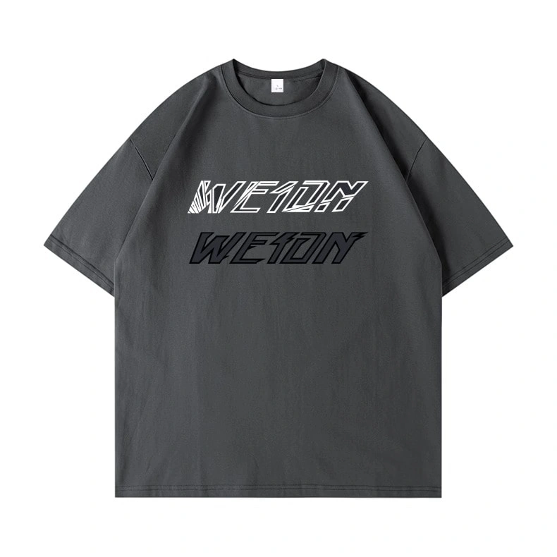 We11done Konne Street Retro Short Sleeve T-Shirt Men Loose Pure Cotton Trend Half Sleeve Top Style 2