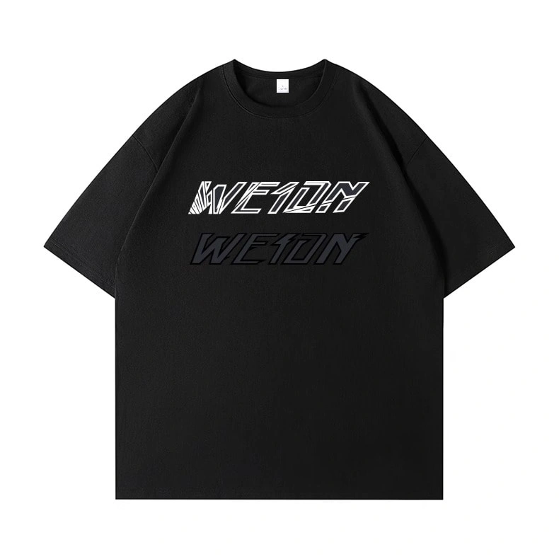 We11done Konne Street Retro Short Sleeve T-Shirt Men Loose Pure Cotton Trend Half Sleeve Top