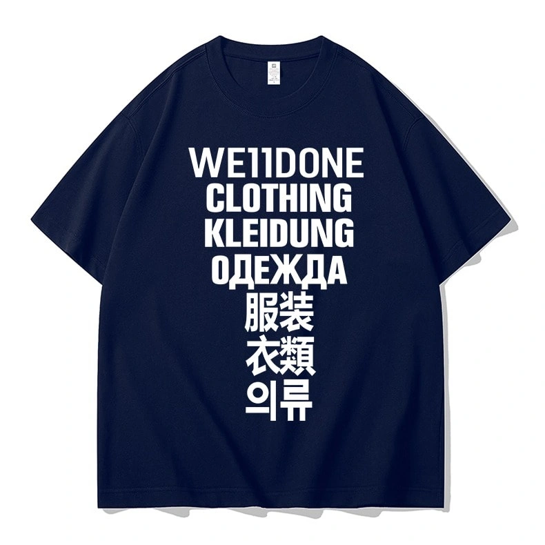 We11done Konne Street Short Sleeve T-Shirt Men Fashion Print Trend Versatile Half Sleeve Top Style 2