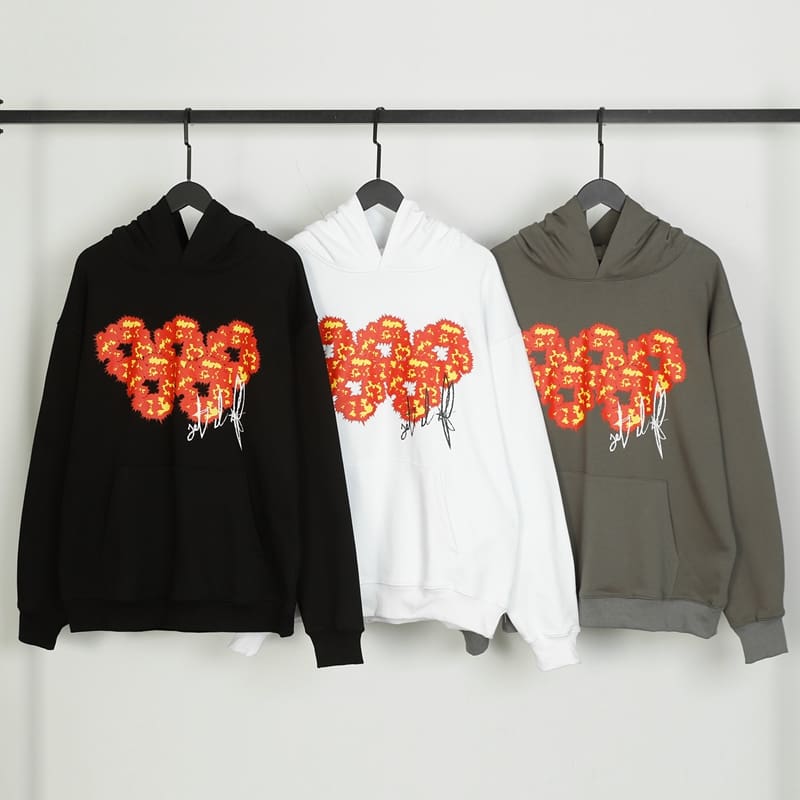 Denim Tears Flame Wood Cotton Hoodie