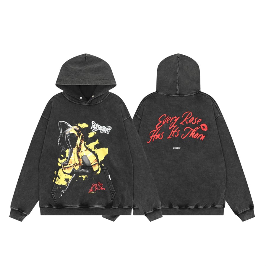 Represent Vintage Washed Doberman Pinscher Hoodie 2