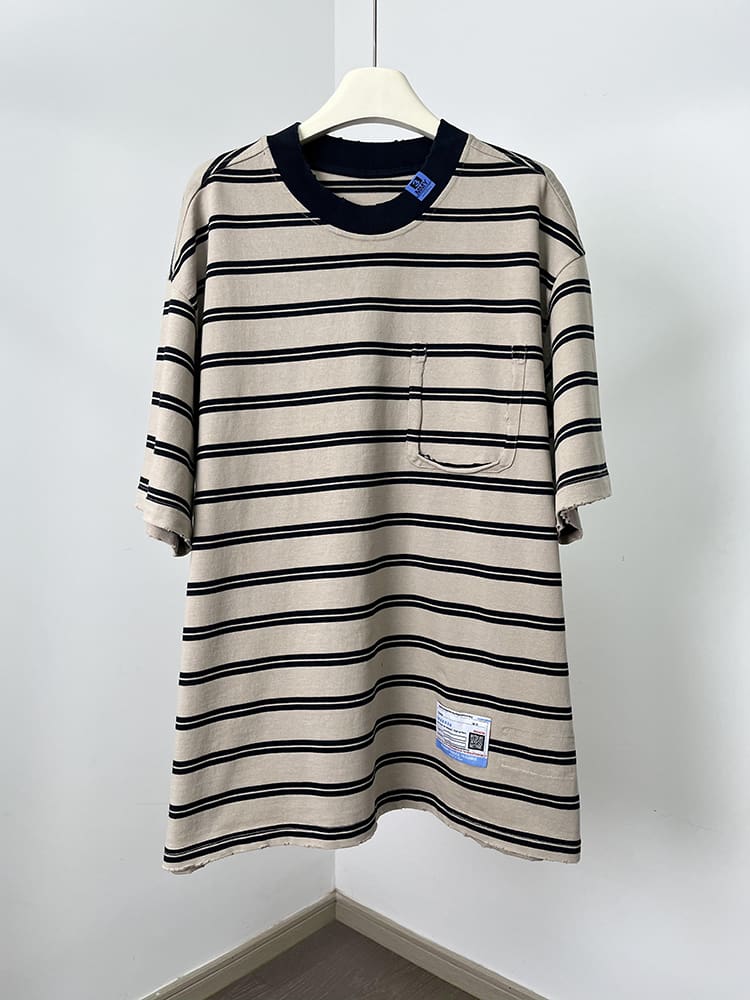 H0H4 Mmy Maison Mihara Letter Stripe Tee
