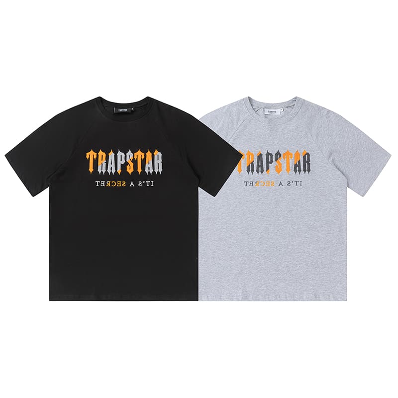 Trapstar Orange Gray Towel Embroidery Shorts Set