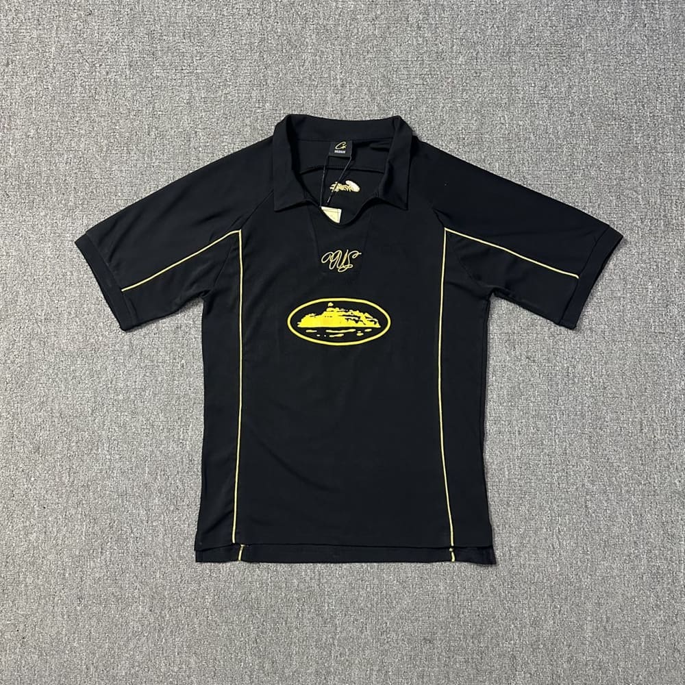 Corteiz Maychao Devil Island Flocked Soccer Tee