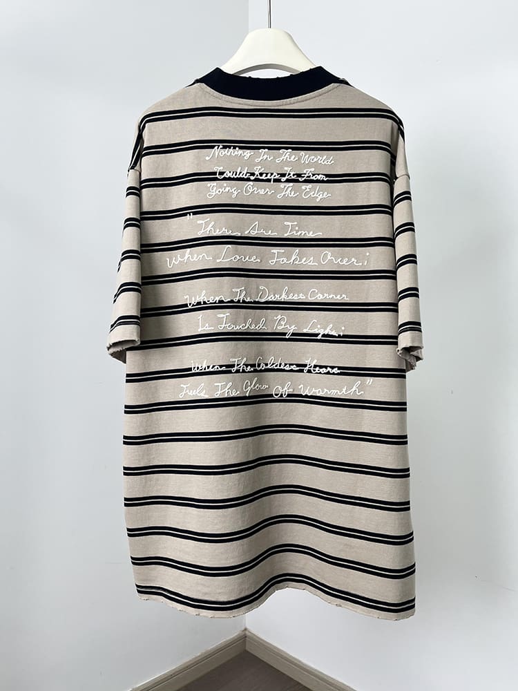 H0H4 Mmy Maison Mihara Letter Stripe Tee