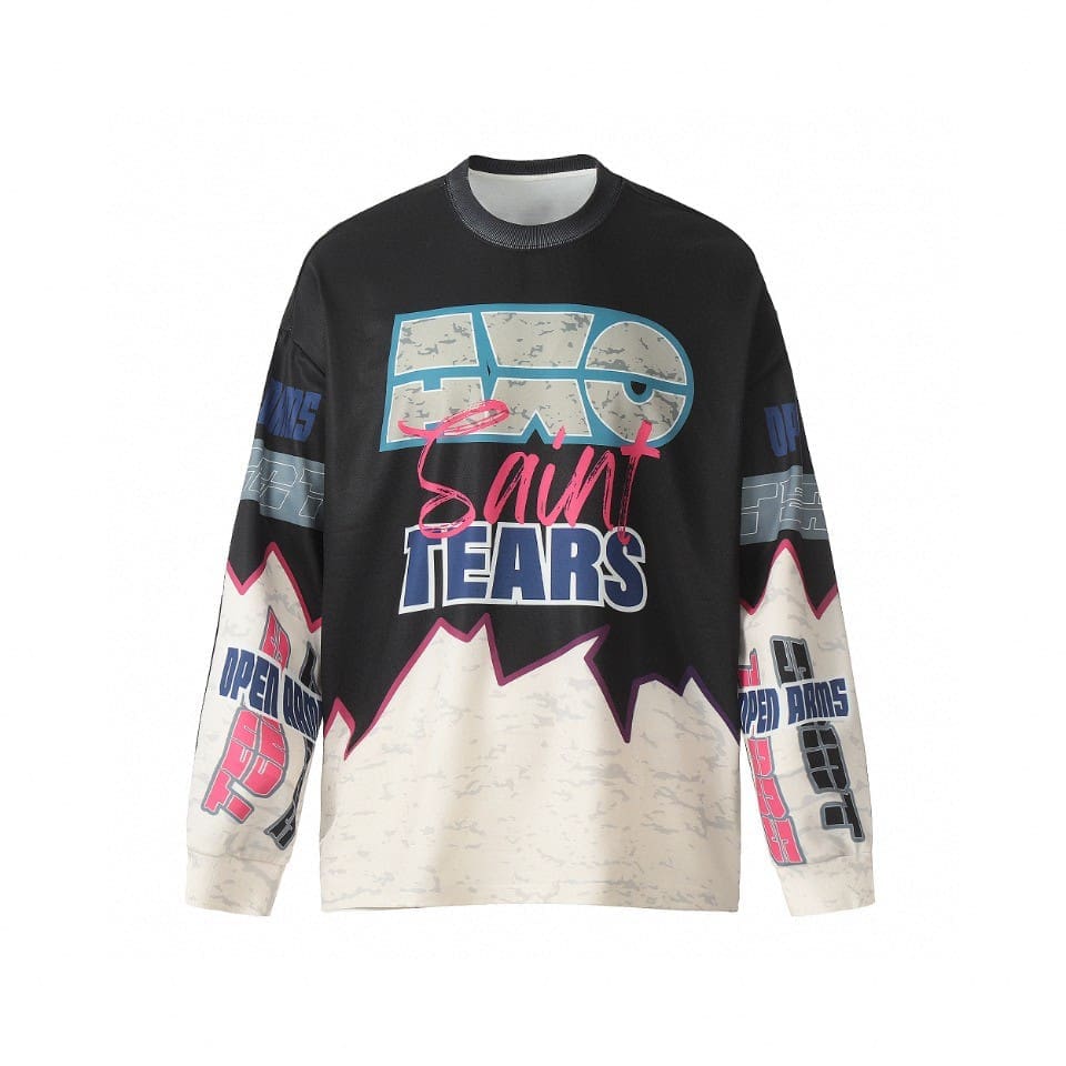 Saint Michael Vintage Loose Long Sleeve Drop Shoulder T-Shirt for Men