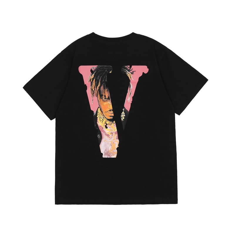 VLONE FOG Juice WRLD Large V Character Print High Street Short Sleeve T-Shirt