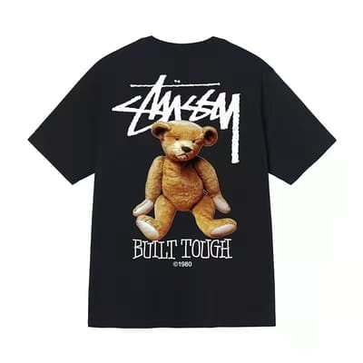 Stussy Crown Surfing Print Short Sleeve T-Shirt for Men and Women 3
