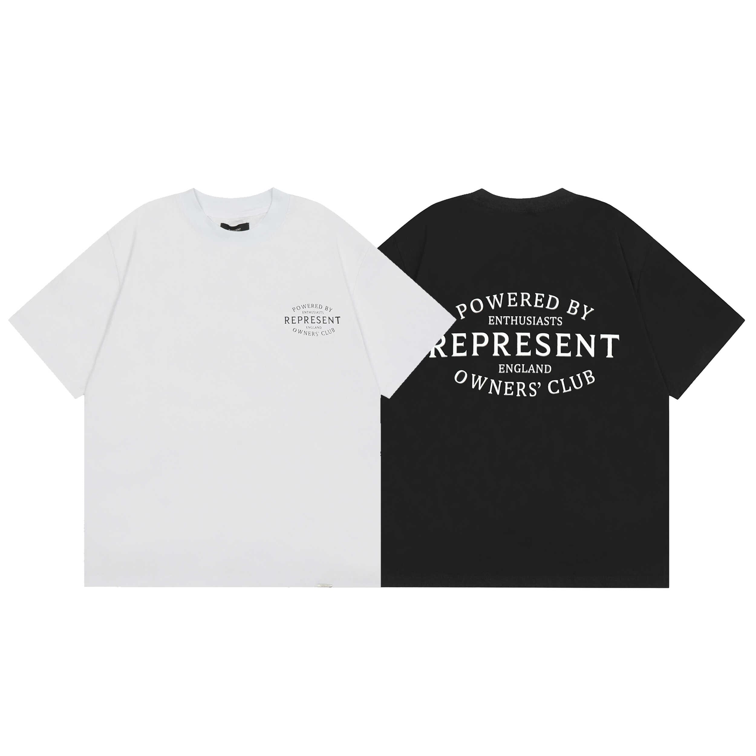 Represent Basic Letter Slogan Print Retro Casual Loose Round Neck T-Shirt