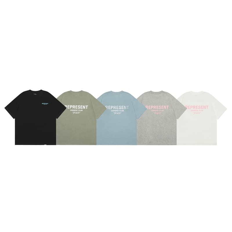Represent Basic Letter Logo High Street Loose T-Shirt for Men and Women