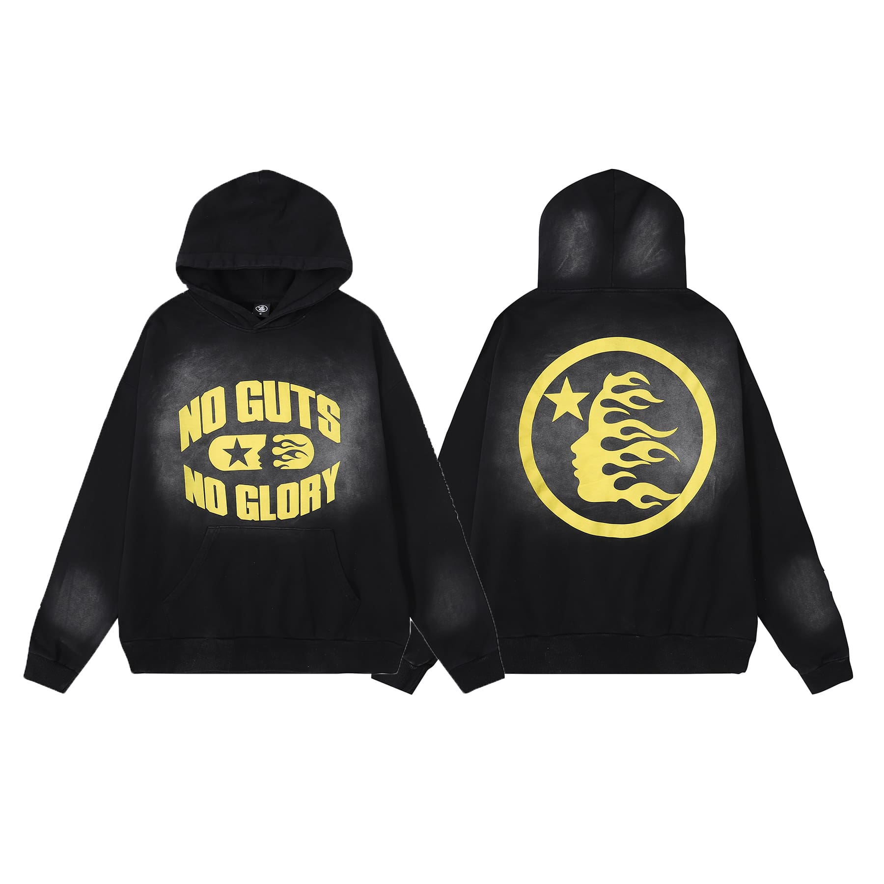 H*lst*r hell star mud print hooded sweater