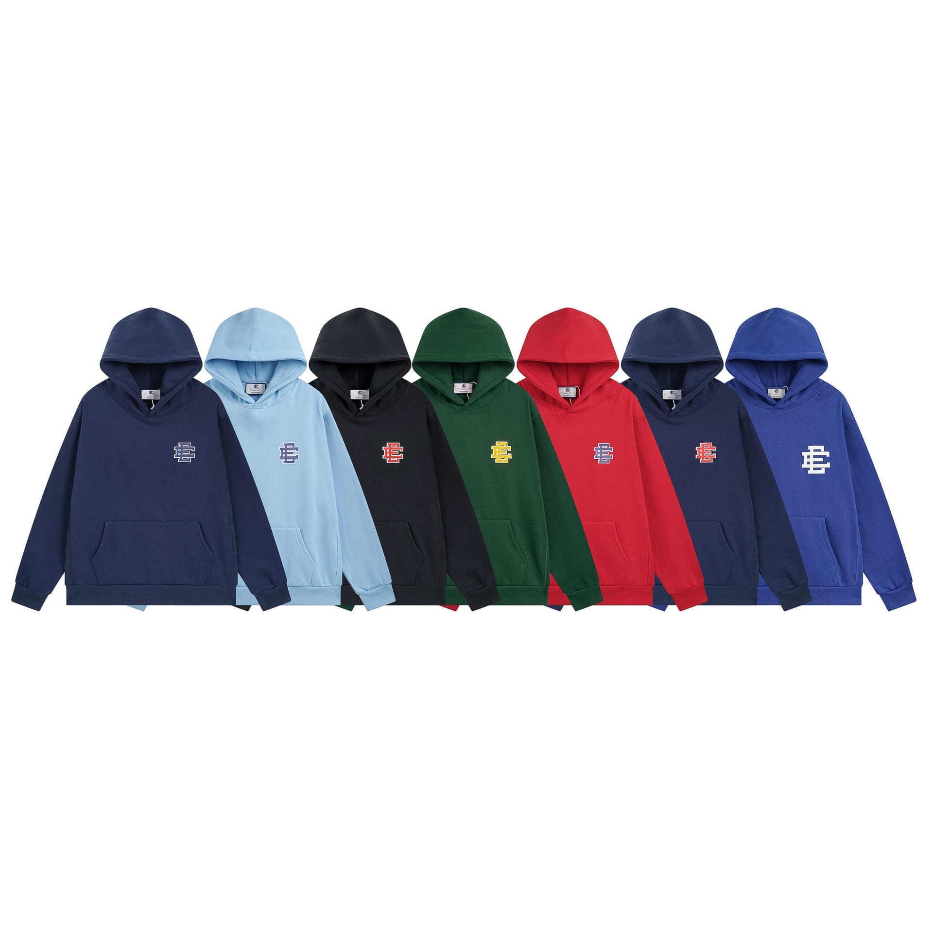 Eric Emanuel Velvet Padded Hooded Sweatshirt Casual Sports Top for Men and Women