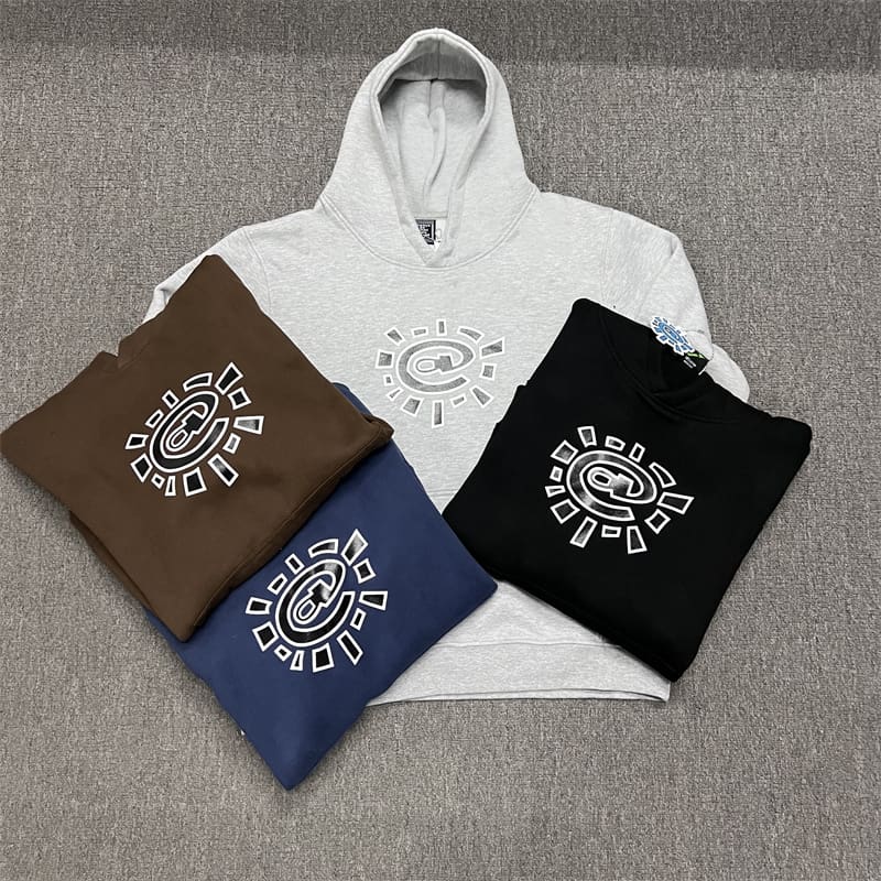 ADWYSD Maychao Sun Roll Velvet Padded Hooded Sweatshirt and Sweatpants Set for Men and Women