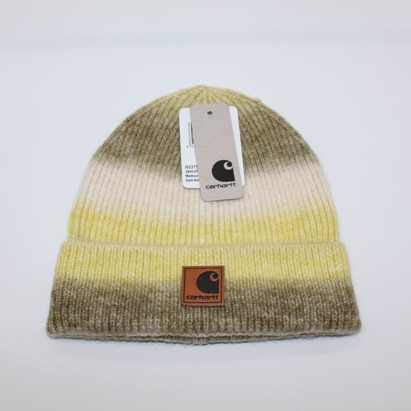 Carhartt Striped Gradient Knit Beanie Hat Skullcap for Outdoor Skiing