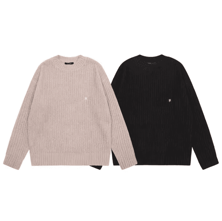 Represent Gold Small Icon Mohair Loose Sweater for Men and Women