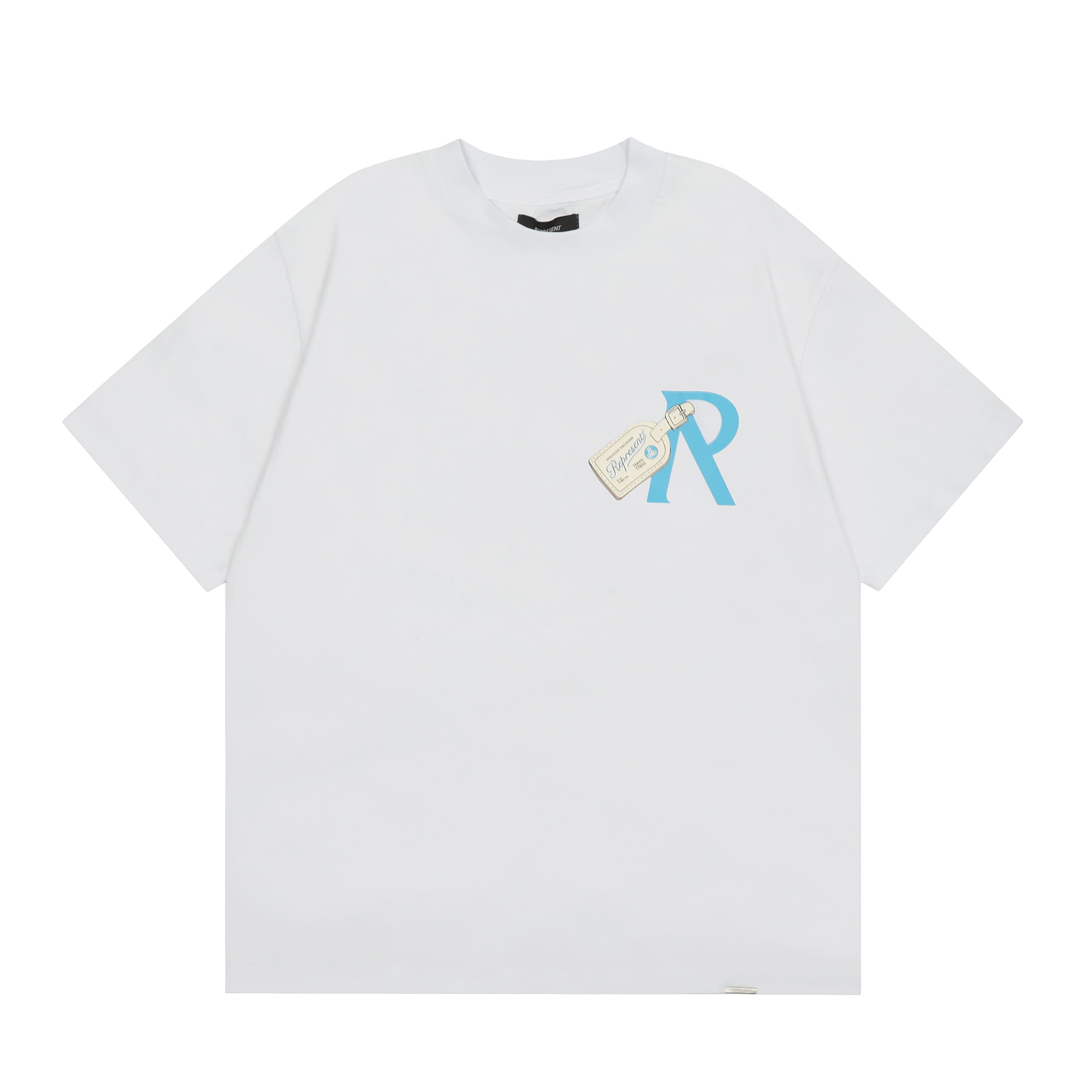 Represent Leather Tag Vintage Print Casual Round Neck Short Sleeve T-Shirt