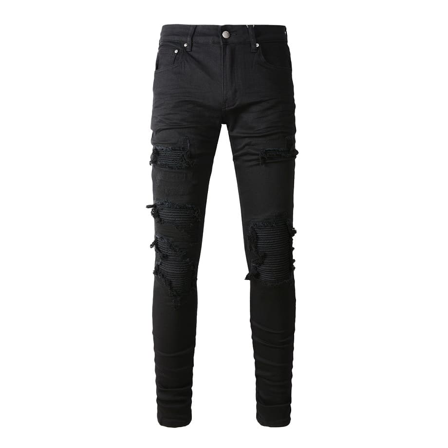 Xingx Patchwork Ripped Jeans 2